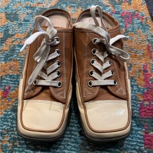 Donald J Pliner Sport Brown Leather Square Toe Fashion Sneakers Mens  8M